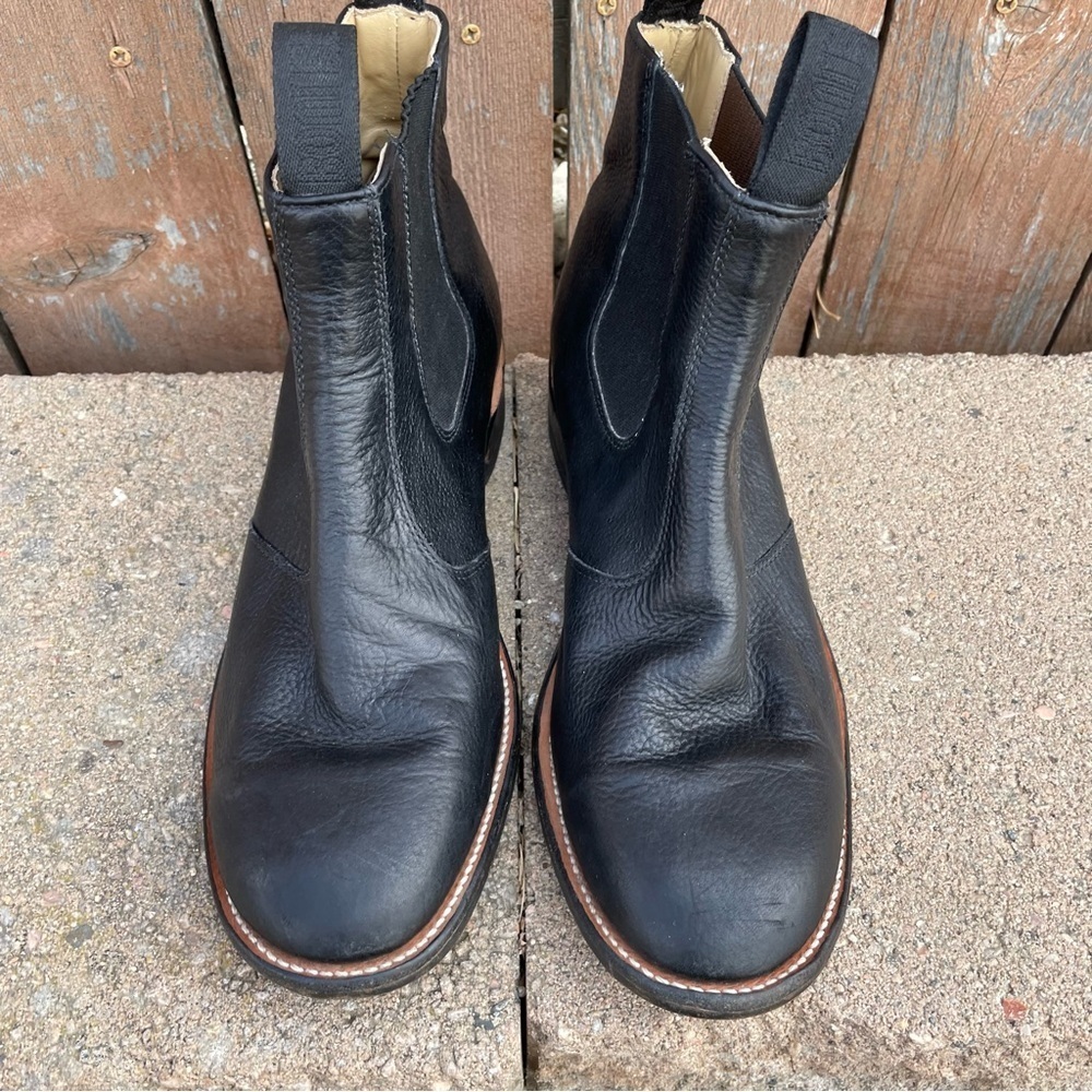 BOULET Men’s Black Leather Pull On Congress Ankle Boot Shoe Size 9 - Picture 3 of 16